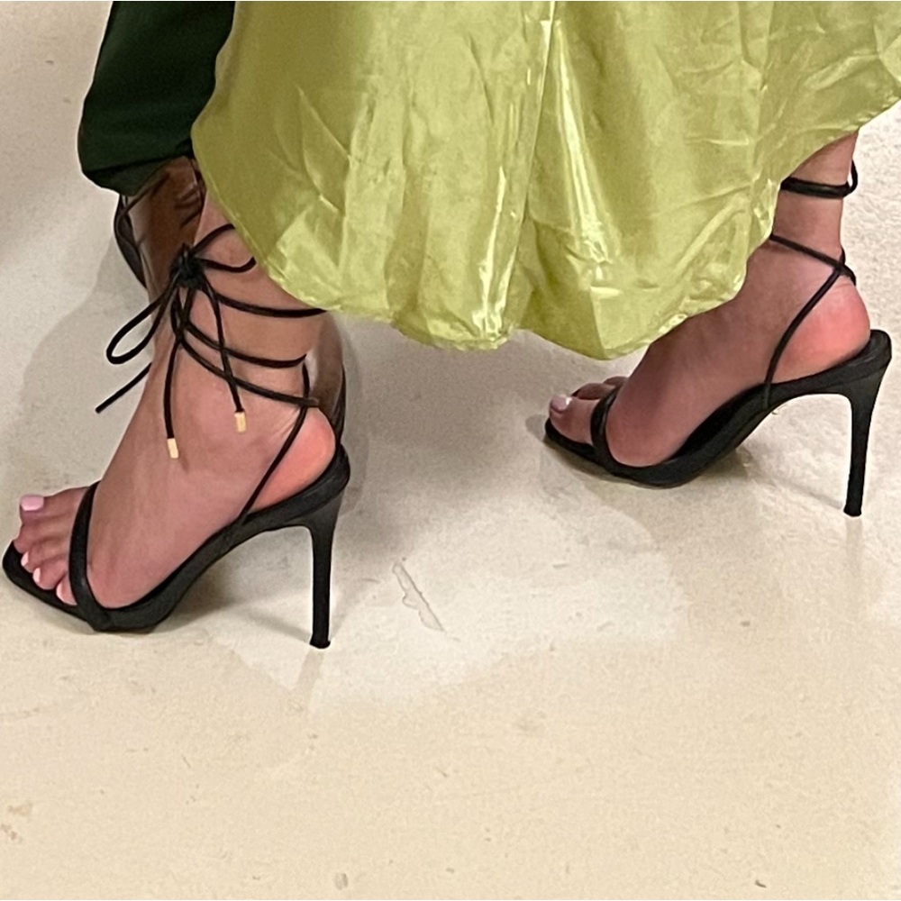 Square Toe Lace Up Heels! - Picture 2 of 7